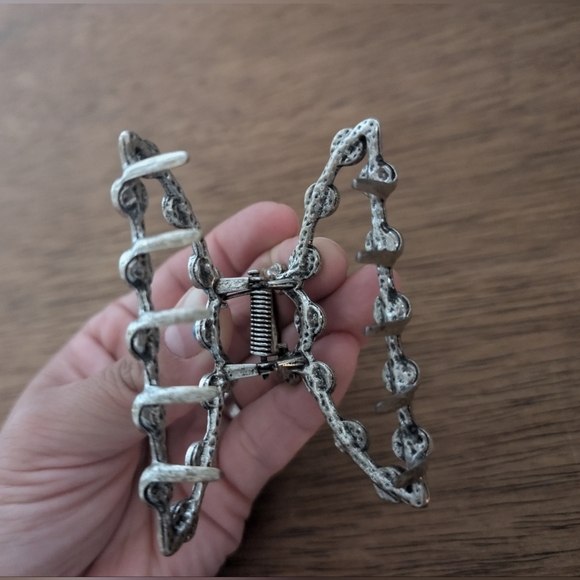 Western Boho Silver and Turquoise Hair Clip - Picture 4 of 7